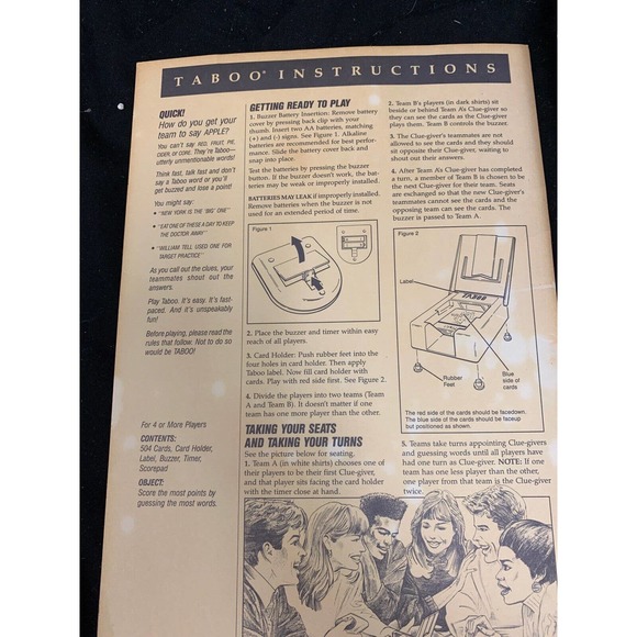 ORIGINAL Classic Family Game - TABOO 1989 HORSCH Complete, FS Benefits Charity - Picture 2 of 9